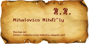 Mihalovics Mihály névjegykártya