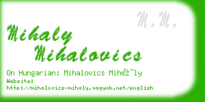 mihaly mihalovics business card